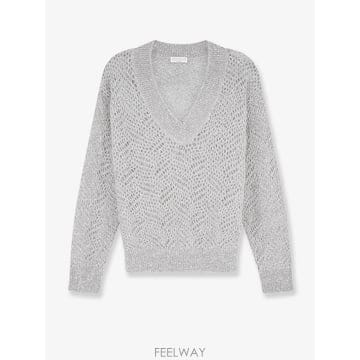 브루넬로 쿠치넬리 모헤어 블렌드 스웨터 WITH 다즐링 패턴 MRG B0652491632
