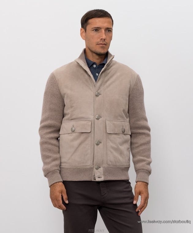 Brunello Cucinelli ���ڷ� ��ġ�ڸ� Beige combination jacket���ڷ� ��ġ�ڸ� Beige combination jacket