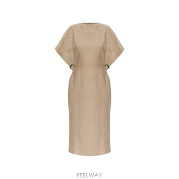 쟈크뮈스 back slit linen midi dress 12317317595400 TP725787316