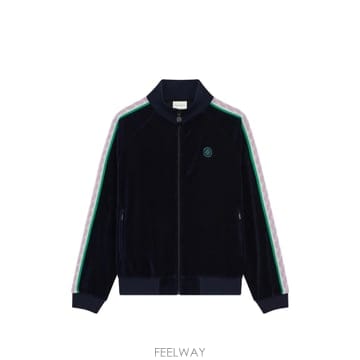 | Other Brand | Drole De Monsieur logo embroidered velvet track jacket 12317Drole De Monsieur logo embroidered velvet track jacket