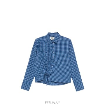 | Other Brand | DAMSON MADDER Talia ruched shirt blue check 12331821957384 TDAMSON MADDER Talia ruched shirt blue check 1233182195