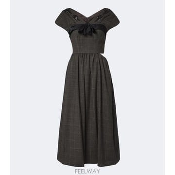 Simone Rocha 26 FW �ø� �λ� ������ ���� ������ üũ �� �̵� �巹�� TP58217263126 FW �ø� �λ� ������ ���� ������ üũ �� �̵� �巹��