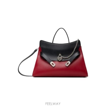 McQueen 레드   블랙 로크 핸드백 A004S61T1AB TP878175628