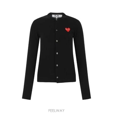 25SS 꼼데가르송 가디건 크루넥 RED 하트 IN LANA P1N007BLACK TP582175524