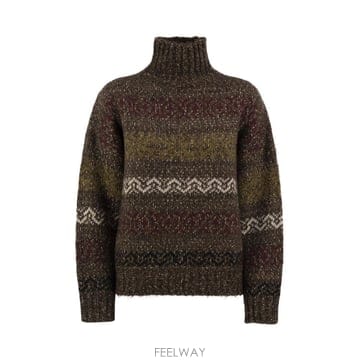 26FW 막스마라 WKIMODA   울 블렌드 roll 넥 점퍼 with 자카드 패턴 262536603360