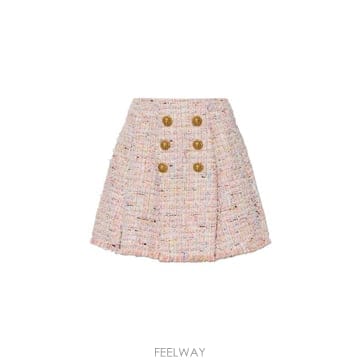 Balmain 버튼 트위드 미니 스커트 HF1LA680XM17 AAA TP979802550
