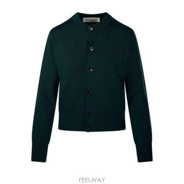 AMI 로고 라운드넥 가디건 FKC361001 A258VERTBOUTEILLENOIR TP979814211
