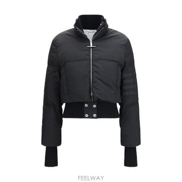 해외 이태리배송 AW26 톰 브라운 여성 앞지퍼가 달린 숏패딩 재킷 FOR130YF1095_001