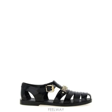 Moschino 젤리 로고 레터링 샌들 MB16501G0PG20 000 TP979808727