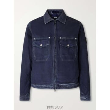 26 FW 스톤아일랜드 블루 스톤 아일랜드 데님 리서치 컬렉션 가먼트 다이드 리플렉티브 패딩 데님 재킷 TP