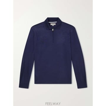 26 FW 카날리 네이비 울 저지 하프 집업 폴로 셔츠 TP582109348