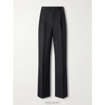26 FW 셀린느 블랙 재즈 스트레이트 레그 모헤어 울 혼방 트윌 팬츠 TP582174757