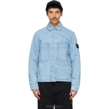 26 FW 스톤아일랜드 블루 4100006 그레이니 워싱 인디고 데님 재킷 262828M177006