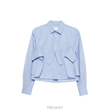 26 FW 사카이 스트라이프 러플 셔츠 2608614 TP456267091