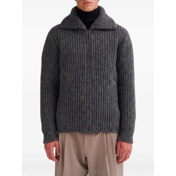 26 FW Roberto Collina ribbed knit zip up sweater 263MYB25109