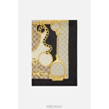 [E32]구찌 7646553G0011079 여성 스카프 머플러 GUCCI silk foulard with G