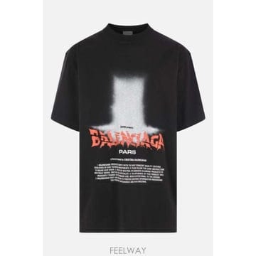 [E32]발렌시아가 850345TUVO41000 남성 티셔츠 BALENCIAGA The Door oversi