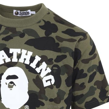 [D14]베이프 001CSM801006M GREEN 남성 티셔츠 상의 탑 Bape 1st Camo Colle