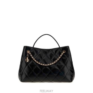 [X45]토리버치 184265 001 여성 토트백 쇼퍼백 탑핸들백 핸드백 Black leather Flemi
