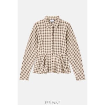 GANNI [G95]���� A1140033873 ���� ���� ����콺 ���� LIGHT CHECK FLANNEL PEPLUM[G95]���� A1140033873 ���� ���� ����콺 ���� LIGHT CH