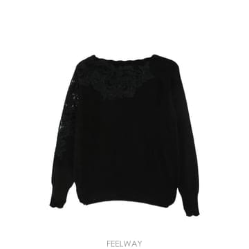 26 FW 에르마노설비노 레이스 패널 캐시미어 스웨터 D495M331APPYU TP458471360