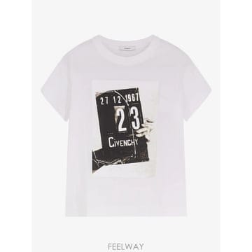 26 FW 지방시 지방시 클래퍼보드 프린트 코튼 티셔츠 BW70FJP7A4 TP458279660
