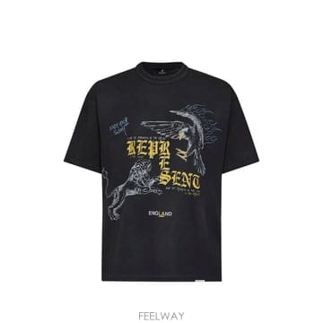 26 FW 리프리젠트 그래픽 프린트 워싱 이펙트 티셔츠 MLM10118802 TP459109025