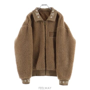 [루이비통] RM251MJ 레더 패치 플리스 블루종 샌드 L