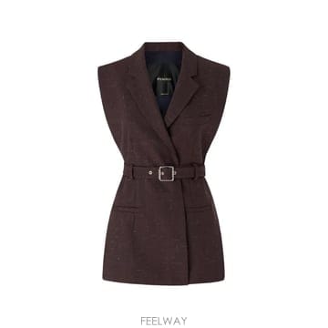 26 FW PINKO 벨트 민소매 재킷 107727A3ME TP456332392