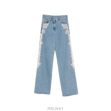 26 FW Forte Forte 레이스 아플리케 진 15035BISMYPANTS TP455584676