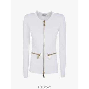 26 FW Elisabetta Franchi 지퍼 니트 패브릭 가디건 MK68B66E2 TP456315460