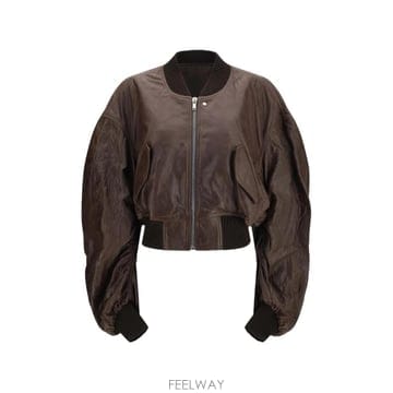 26 FW 릭오웬스 크롭 레더 재킷 RP02F5702LBE TP456143588