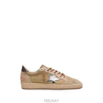 26 FW Golden Goose 볼 스타 인 울 크림 레더 스타 앤 브라운 왁스 레더 패널 스니커즈 GMF