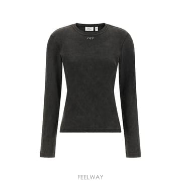 26 FW 오프화이트 로고 프린트 긴소매 티셔츠 2FB00620TW048 TP458711165