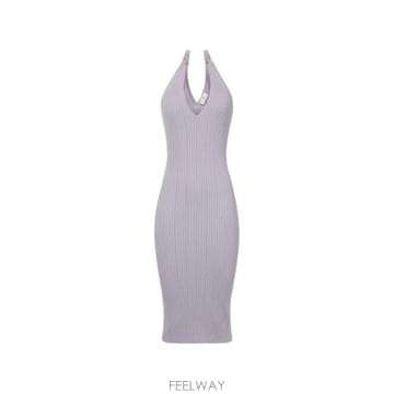 26 FW Elisabetta Franchi 링 V넥 미디 드레스 AM16S61E2 TP456306100