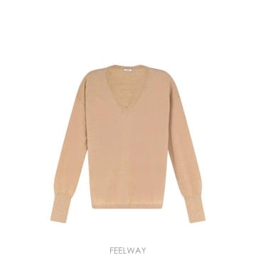 26 FW 아스페시 V넥 드롭 숄더 파인 니트 탑 3259V108 TP456792663