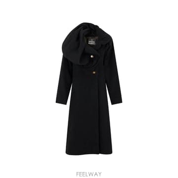 26 FW 비비안웨스트우드 비대칭 칼라 드레이프 코트 1301002LW01NA TP459312352