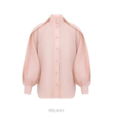 26 FW 짐머만 벌룬 소매 하이 넥 블라우스 8180TS26R TP457915362