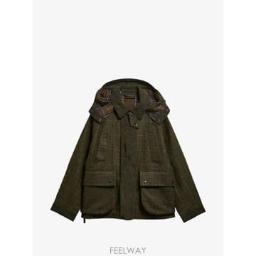 26 FW 바버 X Norbit check pattern wool jacket MWO0320GN55 TP45