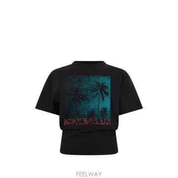 26 FW 발렌시아가 그래픽 디자인 크롭 티셔츠 A0016UTUVO8 TP456612340