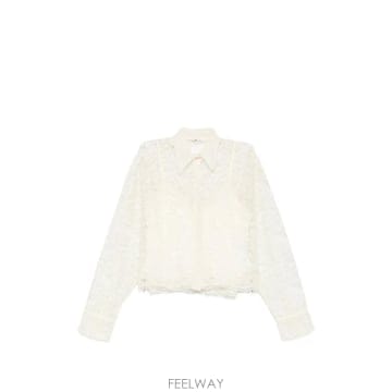 26 FW 에르마노설비노 플로럴 레이스 물결 헴 셔츠 D492K300CSEYF TP456660266