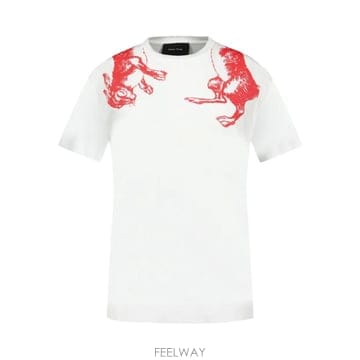 Simone Rocha 26 FW �ø� �λ� ��ư Ƽ���� 5195P50W0569WHITERED TP45879288926 FW �ø� �λ� ��ư Ƽ���� 5195P50W0569WHITERED TP458