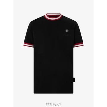 26 FW 필립플레인 스트라이프 트리밍 로고 장식 티셔츠 FAFCMTK9210PJY002N TP4594075