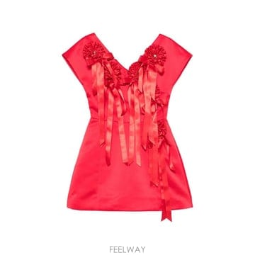 Simone Rocha 26 FW �ø� �λ� ����Ʈ ������ ���� �̴� �巹�� 7505RB0262REDRED TP45824994026 FW �ø� �λ� ����Ʈ ������ ���� �̴� �巹�� 7505RB0