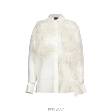 | Other Brand | 26 FW Antonelli feather trim sheer shirt R14644106001 TP459726 FW Antonelli feather trim sheer shirt R14644106001 