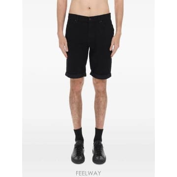 Boss 26 FW HUGO tapered fit shorts in black stretch denim 505561526 FW HUGO tapered fit shorts in black stretch denim 5