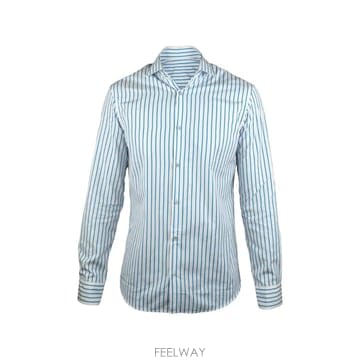 26 FW 무레르 스트라이프 버튼 셔츠 CHEMISEBLANCHERAYURESBLEU1 TP459305806