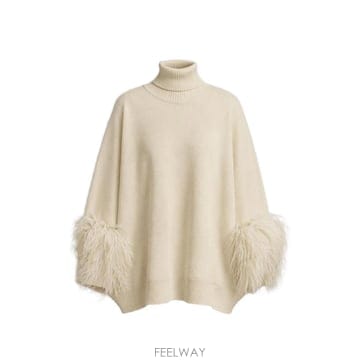 26 FW 알베르타페레티 페더 트리밍 터틀넥 스웨터 AEF262M09265100 TP458908510