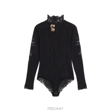 Valentino 26 FW �߷�Ƽ�� ����ٴ� jersey bodysuit with lace BMR02ZAFS TP45947026 FW �߷�Ƽ�� ����ٴ� jersey bodysuit with lace BMR0
