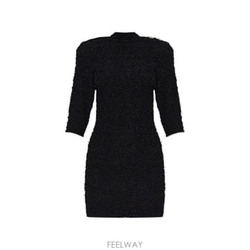 Balmain 26 FW �߸� ��ư ��� �̴� �巹�� DR0000000095 TP45941075526 FW �߸� ��ư ��� �̴� �巹�� DR0000000095 TP459410